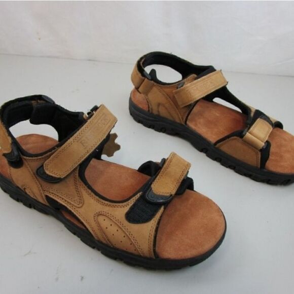 Rim Rock Men's Tan Leather Sandals Size 11 - Picture 3 of 5